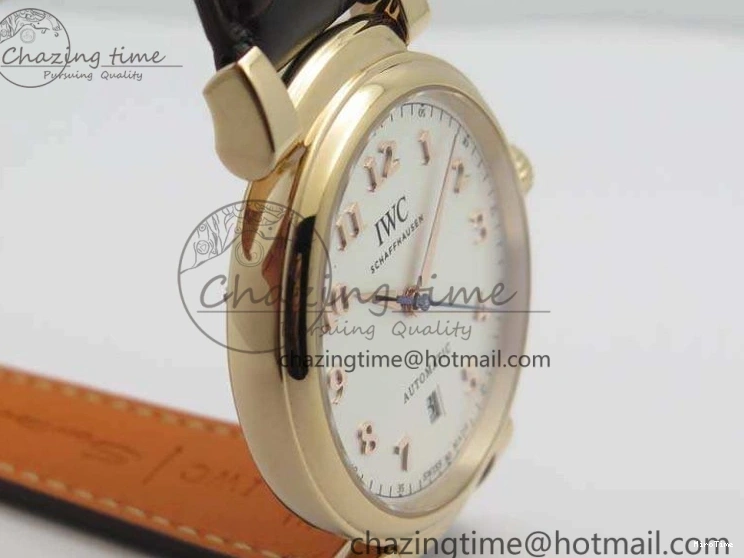 MIROTIME 0722 Neat Da Vinci IW356601 RG MKF 1:1 Best Edition White Dial On Brown Leather Strap A 7230